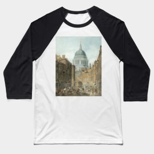 St. Paul's Cathedral from St. Martin's-le-Grand by Thomas Girtin Baseball T-Shirt